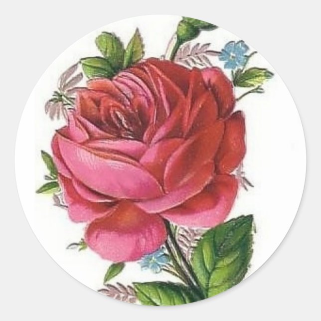 Aufkleber für Vintage Rose (Vorderseite)