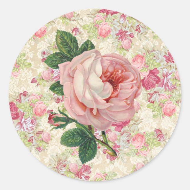 Aufkleber für Vintage Rose (Vorderseite)