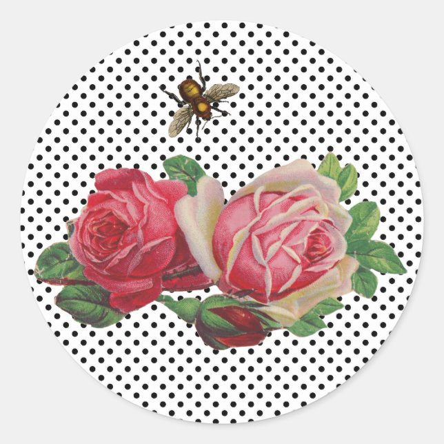 Aufkleber für Vintage Rose (Vorderseite)