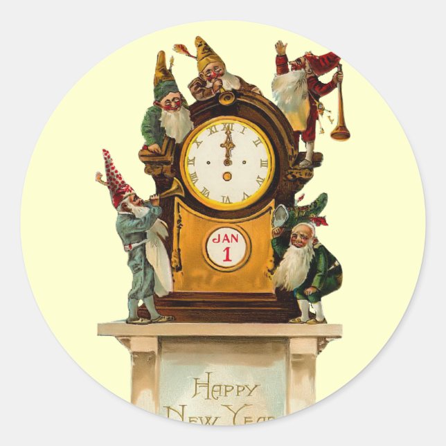 Aufkleber für Vintage Silvester (Vorderseite)