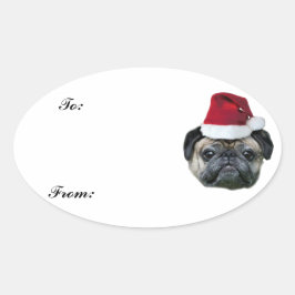Aufkleber für Weihnachtsgeschenke für Mops