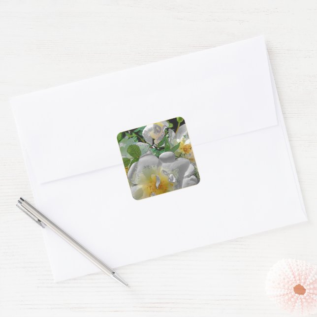 Aufkleber für weiße Blume (Umschlag)