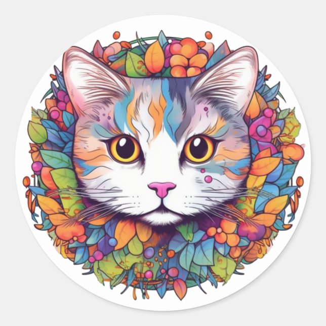 Aufkleber für weiße Katzen (Vorderseite)