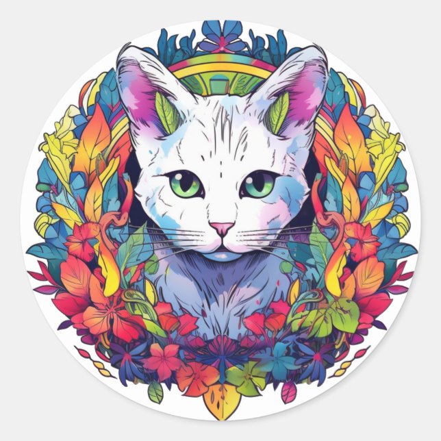 Aufkleber für weiße Katzen (Vorderseite)