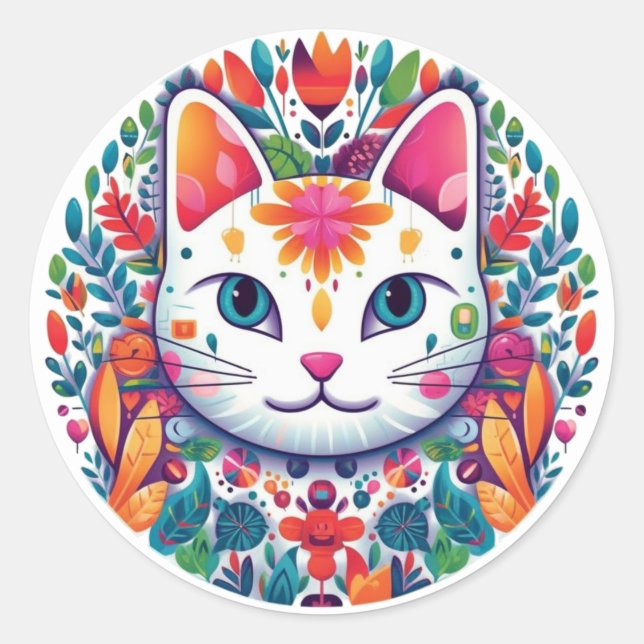 Aufkleber für weiße Katzen (Vorderseite)