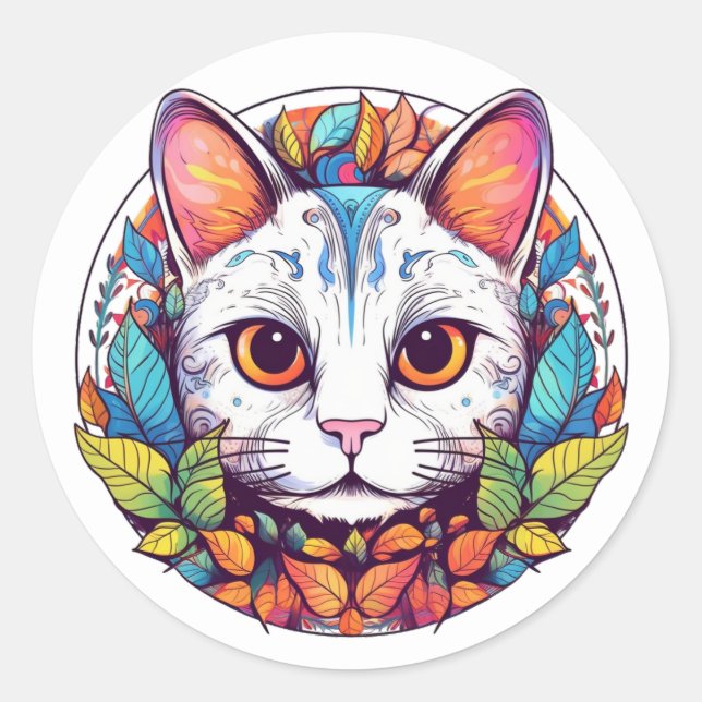 Aufkleber für weiße Katzen (Vorderseite)