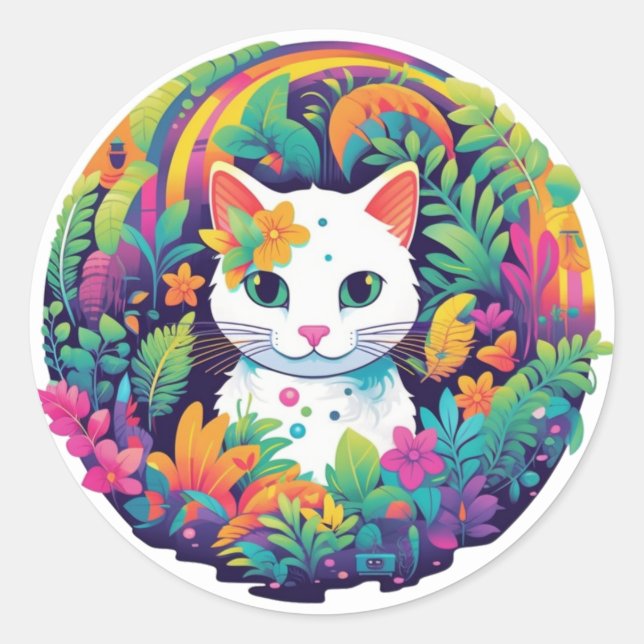 Aufkleber für weiße Katzen (Vorderseite)