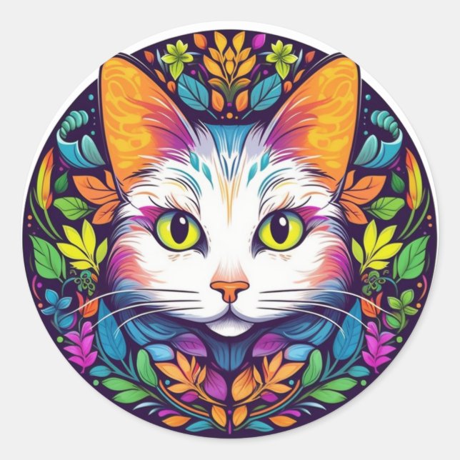 Aufkleber für weiße Katzen (Vorderseite)