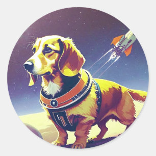 Aufkleber für Weltraumhunde