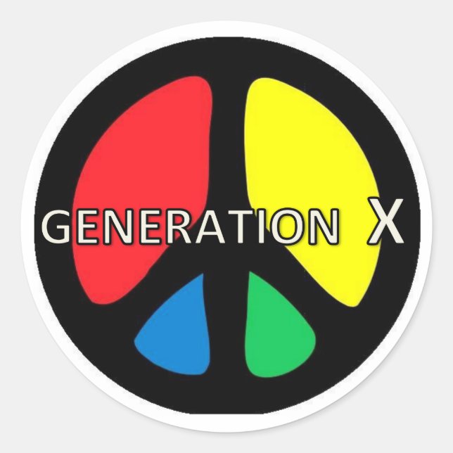 Aufkleber "Generation X PEACE" (Vorderseite)