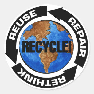 Aufkleber gerecycelt