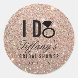 Aufkleber - Glitzer I DO Brautparty Rose Gold