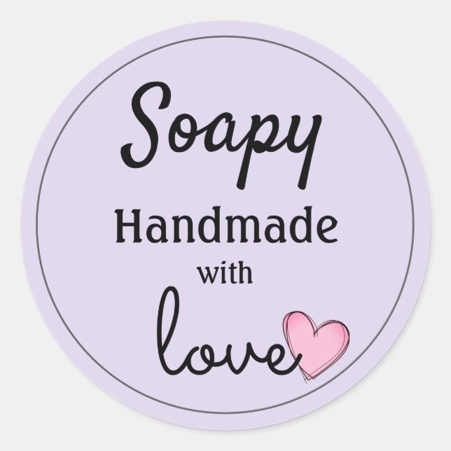 Aufkleber - Handgefertigt mit Liebe (Vorderseite)