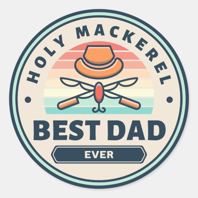 Aufkleber - Heiliger Mackerel! Bester Vater je (Vorderseite)