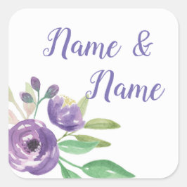 Aufkleber Hochzeiten Labels Lila Blume