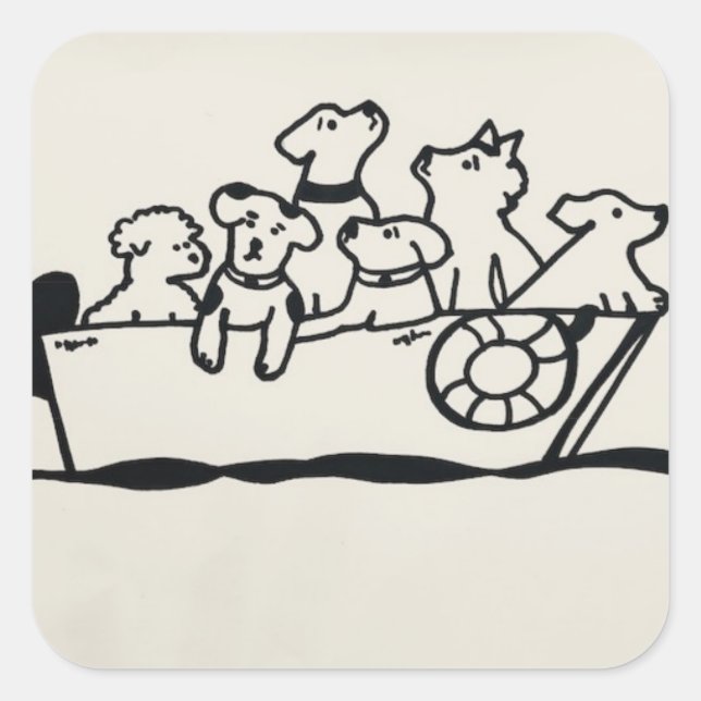 Aufkleber "Hunde auf Schiffen" von Willowcatdesign (Vorderseite)