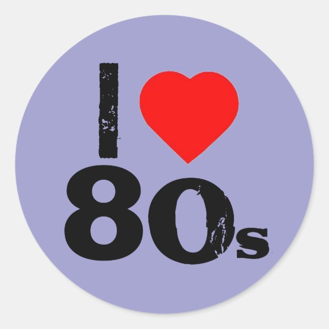 Aufkleber "I Heart 80's" (Vorderseite)