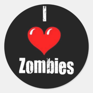 Aufkleber "I (Herz) Zombies"