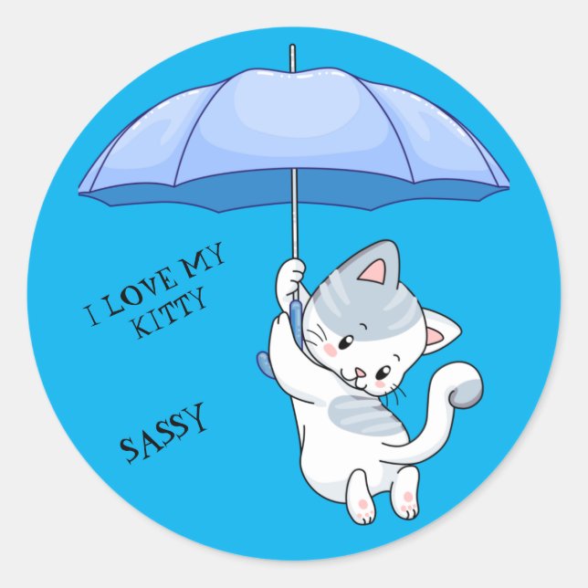 Aufkleber "I LIEBE MY KITTY" mit Haustierbezeichnu (Vorderseite)