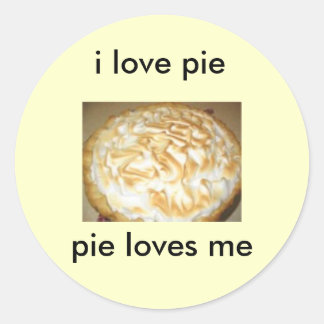 Aufkleber, i Liebe Pie, Kuchen Liebe mir Runder Aufkleber