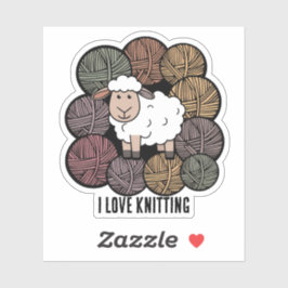 Aufkleber "I Liebe strickt"