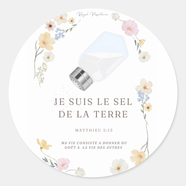 Aufkleber "Ich bin das Salz der Erde" (Vorderseite)
