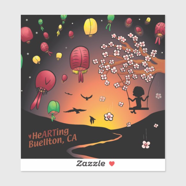 Aufkleber - im Fluss (Blatt)