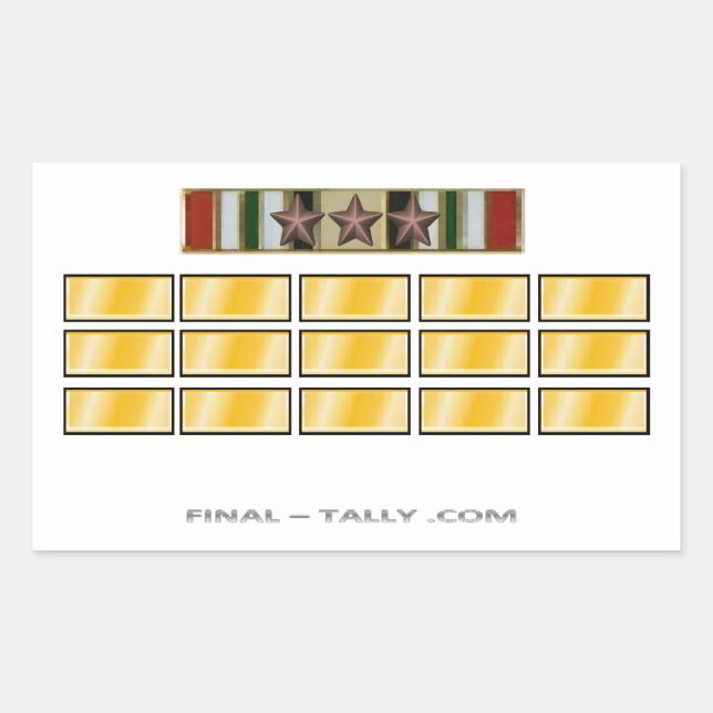 Aufkleber Irak 15 Monate mit 3 Kampagne Star (Vorderseite)