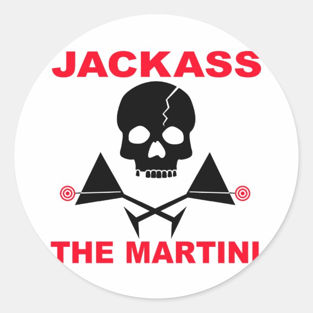 Aufkleber - JACKASS, der Martini (Vorderseite)