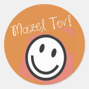 Aufkleber-Jüdisches-Mazel Tov Runder Aufkleber