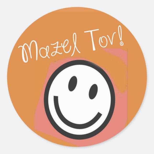 Aufkleber-Jüdisches-Mazel Tov Runder Aufkleber (Vorderseite)