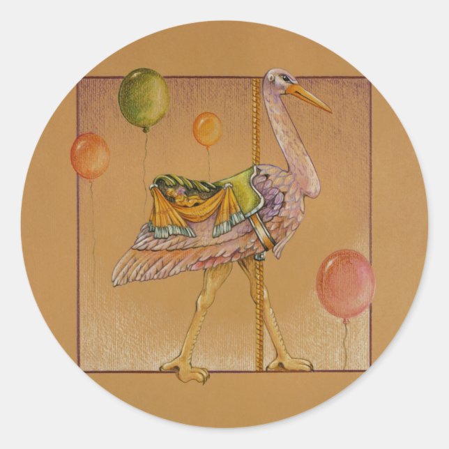 Aufkleber - Karussell-Storch (Vorderseite)