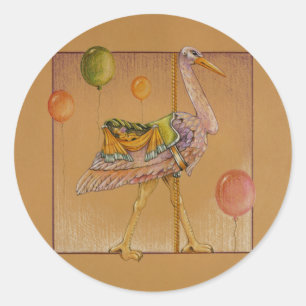 Aufkleber - Karussell-Storch