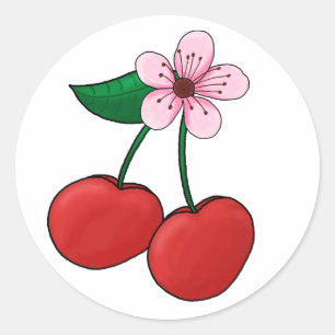 Aufkleber-Kirscheblüte Runder Aufkleber