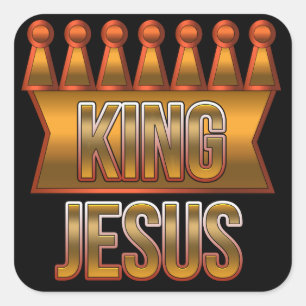 Aufkleber König-Jesus Gold Crown Christian