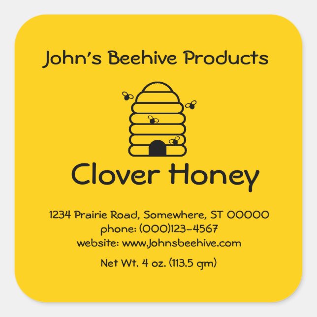 Aufkleber (lg sq)- Honey Business (Vorderseite)