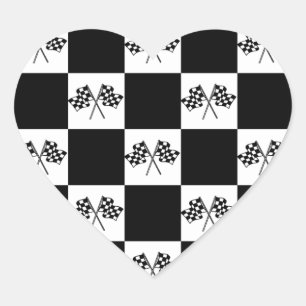 Aufkleber-Liebe-Autoauto LaufenCheckered Herz-Aufkleber