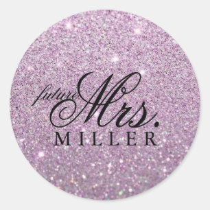 Aufkleber - Lila Glitzer Fab Future Mrs.