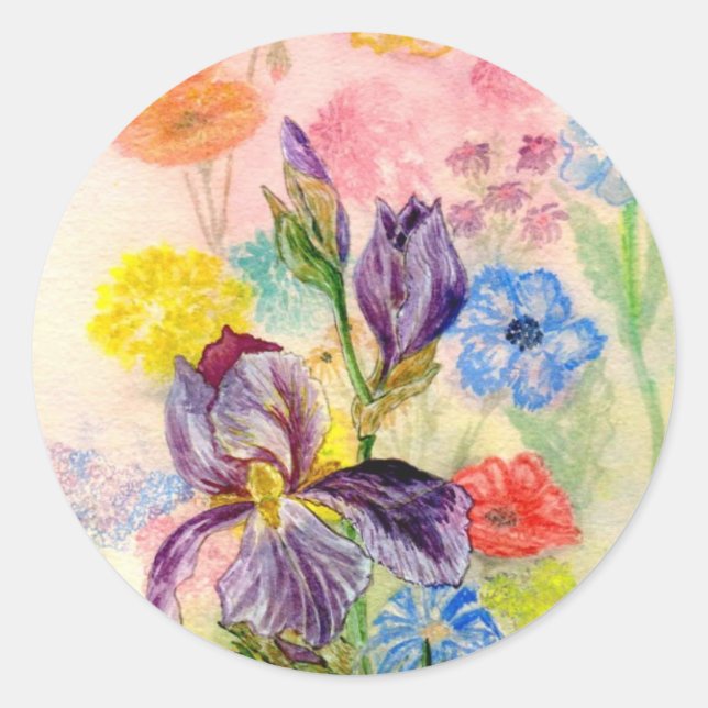 Aufkleber "Lila Iris" (Vorderseite)