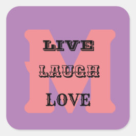 Aufkleber LIVE LAUGH LIEBE MONOGRAM LILA MODERN