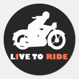 Aufkleber "Live to Ride" für Motorräder