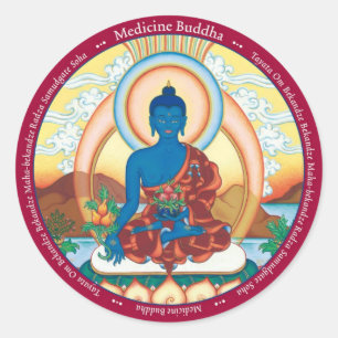 AUFKLEBER Medizin Buddha - mit Beschwörungsformel