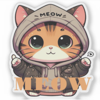 Aufkleber "Meow"