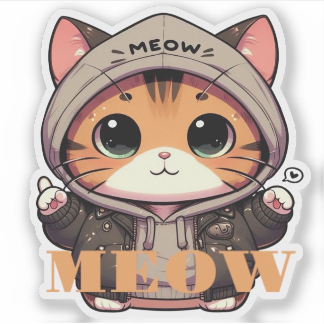 Aufkleber "Meow" (Vorderseite)