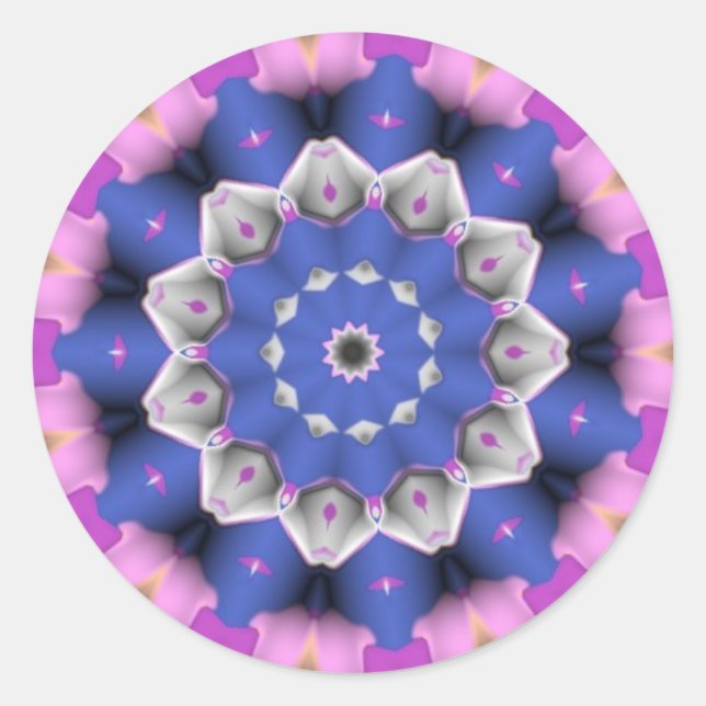 Aufkleber mit blauer Blume (Vorderseite)