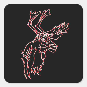 Aufkleber mit Carbou-Design