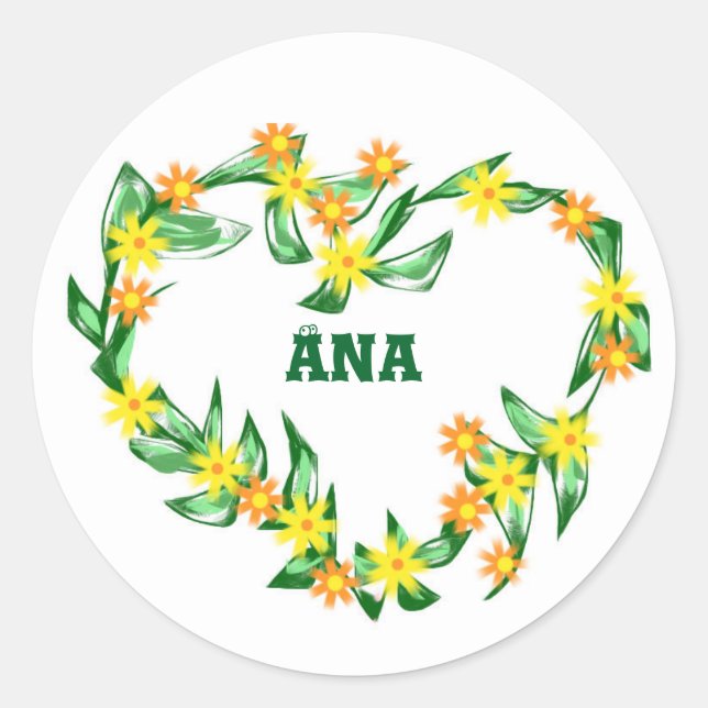 Aufkleber mit dem Namen von Ana (Vorderseite)