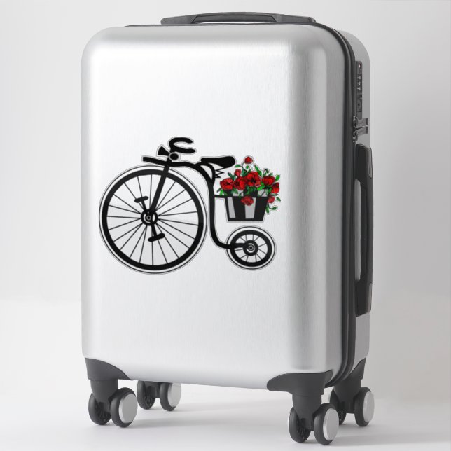 Aufkleber mit dem romantischen Fahrrad (Koffer)