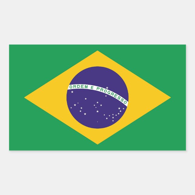 Aufkleber mit der Flagge Brasiliens (Vorderseite)
