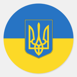 Aufkleber mit der Flagge der Ukraine